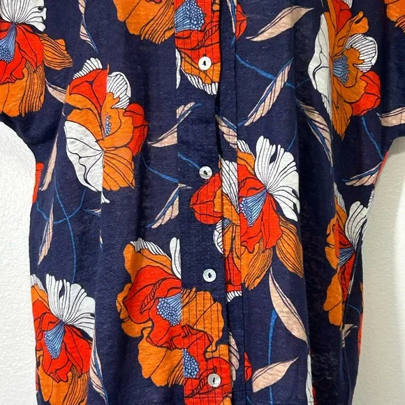 NWT Tahari Womens Size Large 100% Linen Button Front Top - Picture 4 of 9